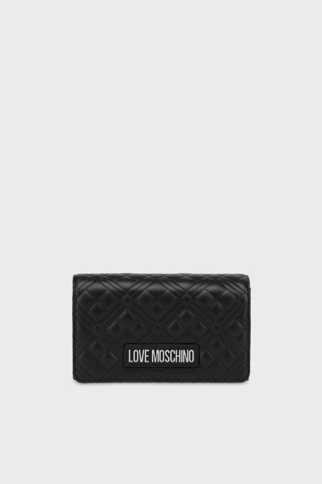 Love Moschino Parlak Kapitoneli Zincir Askılı Bayan Çanta JC4079PP1MLA000B SİYAH - 1