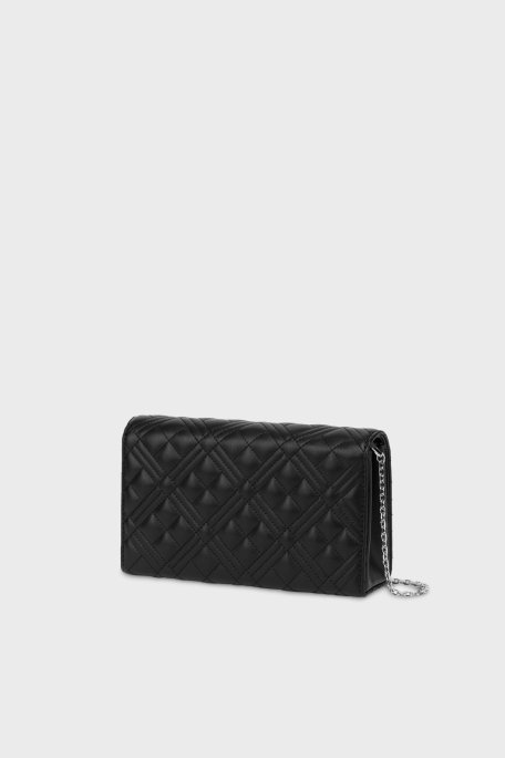 Love Moschino Parlak Kapitoneli Zincir Askılı Bayan Çanta JC4079PP1MLA000B SİYAH - 2