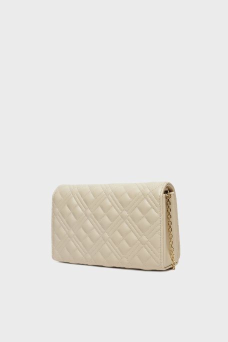 Love Moschino Parlak Kapitoneli Zincir Askılı Bayan Çanta JC4079PP1MLA0110 KREM - 2