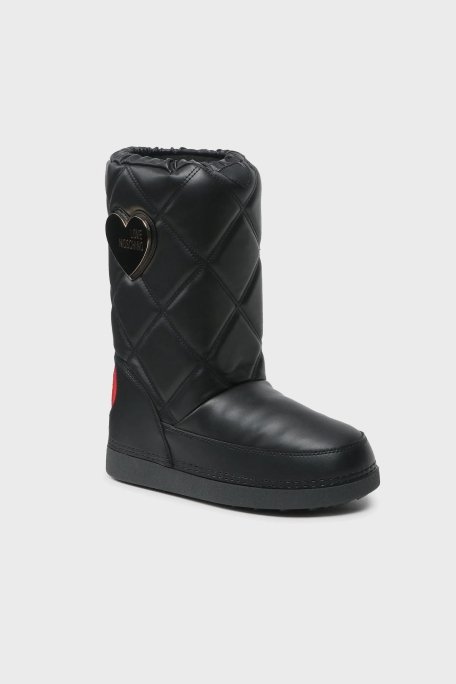 Love Moschino Suya Dayanıklı Logolu Büzgülü Bayan Kar Botu JA24172G1HIT7000 SİYAH - 2