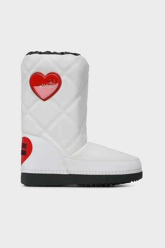 Love Moschino Suya Dayanıklı Logolu Büzgülü Bayan Kar Botu JA24172G1HIT710A BEYAZ - 1