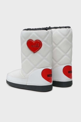 Love Moschino Suya Dayanıklı Logolu Büzgülü Bayan Kar Botu JA24172G1HIT710A BEYAZ - 8