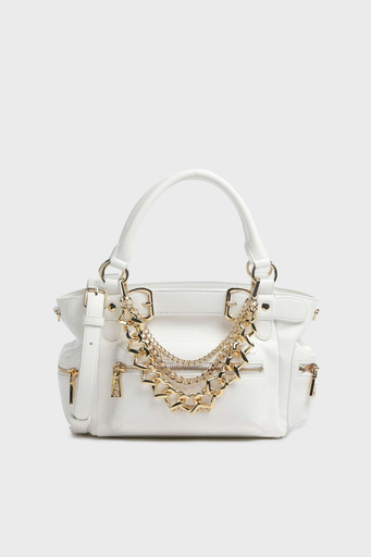 Love Moschino Zincirli Çıkarılabilir Uzatma Askılı Fermuarlı Bayan Çanta JC4288PP0GKT0100 BEYAZ - 1