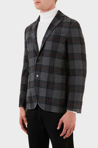 Manuel Ritz Ekoseli Blazer Erkek Ceket ZOX1910G807TW151634C98 GRİ - 3