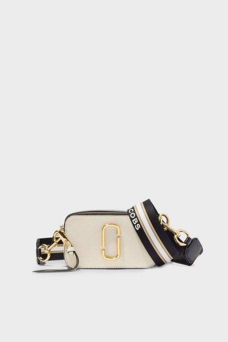 Marc Jacobs The Snapshot Ayarlanabilir Askılı Hakiki Deri Bayan Çanta M0012007 136 EKRU-SİYAH - 1