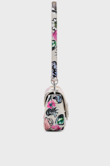 Marc Jacobs Hakiki Deri Baskılı Çıkarılabilir Zincir Askılı Bayan Çanta 2S5HSH027H02 101 BEYAZ - 12