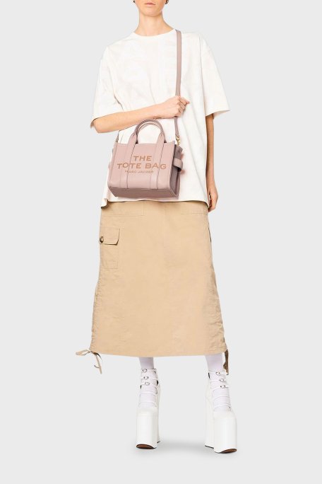 Marc Jacobs The Small Tote Logolu Çıkarılabilir Askılı Bayan Çanta H009L01SP21 624 PUDRA - 2