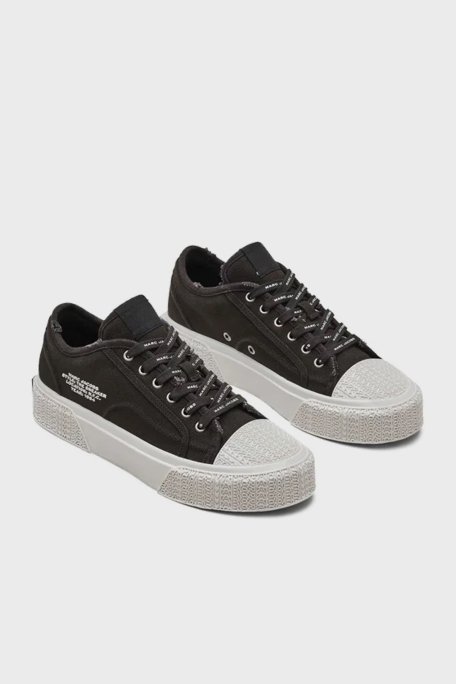 Marc Jacobs Logolu Kanvas Sneaker Bayan Ayakkabı 2S4FSN023F14 001 SİYAH - 4
