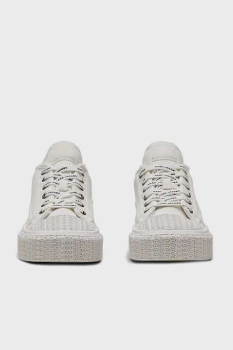 Marc Jacobs Logolu Kanvas Sneaker Bayan Ayakkabı 2S4FSN023F14 100 BEYAZ - 5