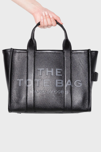Marc Jacobs Medium Logolu Çıkarılabilir Askılı Deri Tote Bayan Çanta H004L01PF21 001 SİYAH - 4