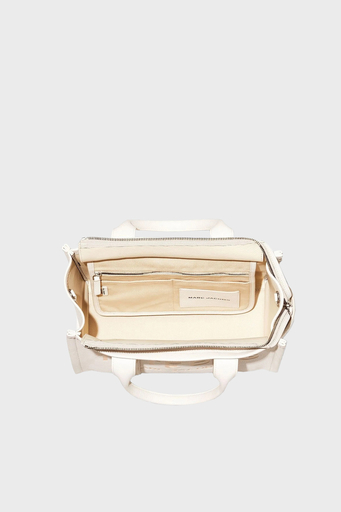 Marc Jacobs Medium Logolu Çıkarılabilir Askılı Deri Tote Bayan Çanta H004L01PF21 140 BEYAZ - 7