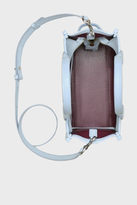 Marc Jacobs Small Tote Logolu Çıkarılabilir Askılı Deri Bayan Çanta H009L01SP21 465 AÇIK MAVİ - 7