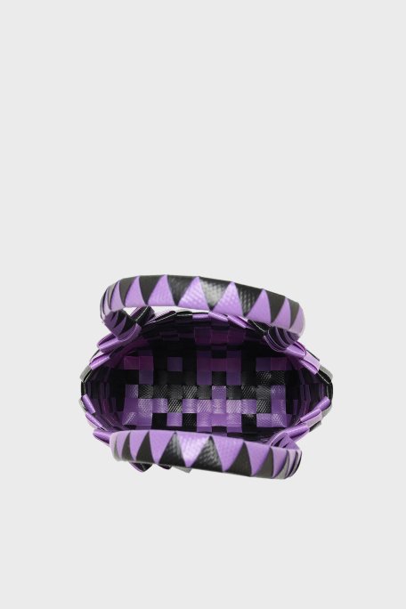 Marni 3D Sepet Örgü Bayan Çanta M00637 0M602 Lila-Siyah - 2