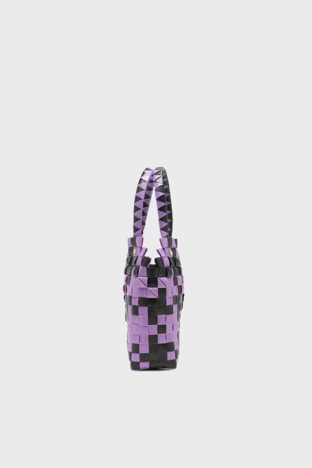 Marni 3D Sepet Örgü Bayan Çanta M00637 0M602 Lila-Siyah - 3