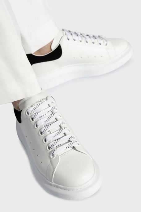 McQueen Kalın Tabanlı Deri Sneaker Bayan Ayakkabı 553770WIEF1 9061 BEYAZ-SİYAH - 2