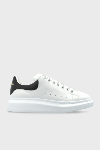 McQueen Logolu Deri Sneaker Erkek Ayakkabı 553680WIEEN 9061 BEYAZ-SİYAH - 1