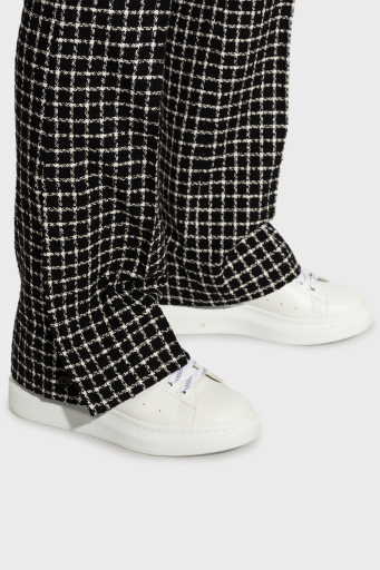 McQueen Logolu Deri Sneaker Erkek Ayakkabı 553680WIEEN 9061 BEYAZ-SİYAH - 3