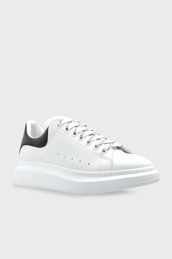 McQueen Logolu Deri Sneaker Erkek Ayakkabı 553680WIEEN 9061 BEYAZ-SİYAH - 4