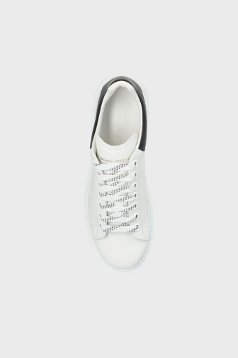 McQueen Logolu Deri Sneaker Erkek Ayakkabı 553680WIEEN 9061 BEYAZ-SİYAH - 5