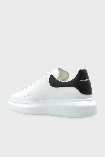 McQueen Logolu Deri Sneaker Erkek Ayakkabı 553680WIEEN 9061 BEYAZ-SİYAH - 6