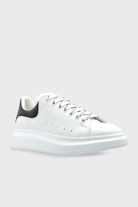 McQueen Logolu Deri Sneaker Erkek Ayakkabı 553680WIEEN 9061 BEYAZ-SİYAH - 4