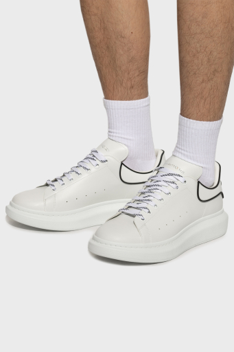 McQueen Logolu Deri Sneaker Erkek Ayakkabı 625156WIEEQ 9074 BEYAZ - 2