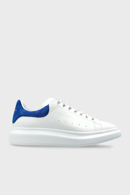 McQueen Logolu Hakiki Deri Kalın Taban Sneaker Erkek Ayakkabı 553680WIEF1 9086 BEYAZ-LACİVERT - 1