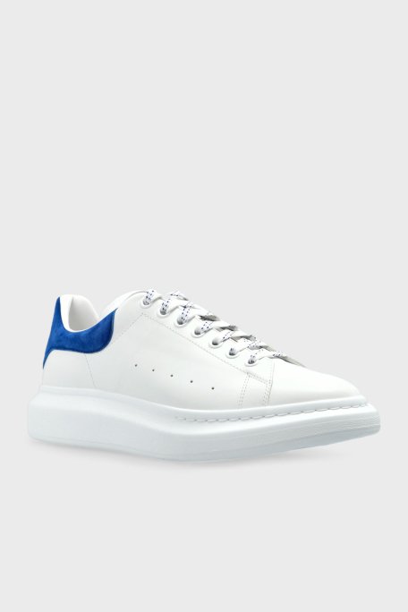 McQueen Logolu Hakiki Deri Kalın Taban Sneaker Erkek Ayakkabı 553680WIEF1 9086 BEYAZ-LACİVERT - 3