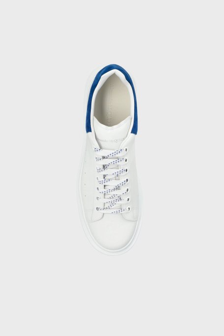 McQueen Logolu Hakiki Deri Kalın Taban Sneaker Erkek Ayakkabı 553680WIEF1 9086 BEYAZ-LACİVERT - 5