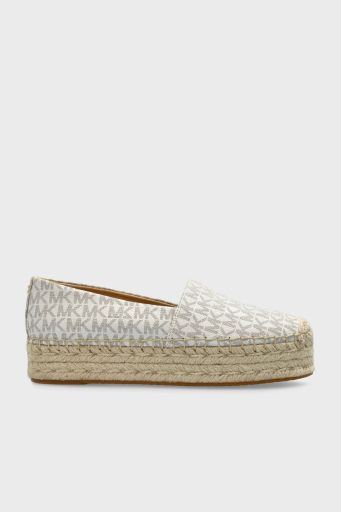 Michael Kors 4G Logo Baskılı Platform Taban 40S5LYFP1B150 Bayan Espadril 40S5LYFP1B 150 EKRU - 1