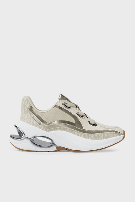 Michael Kors Deri Karışımlı Logo Detaylı Sneaker 43T5TRFS2B150 Bayan Ayakkabı 43T5TRFS2B 150 EKRU - 1