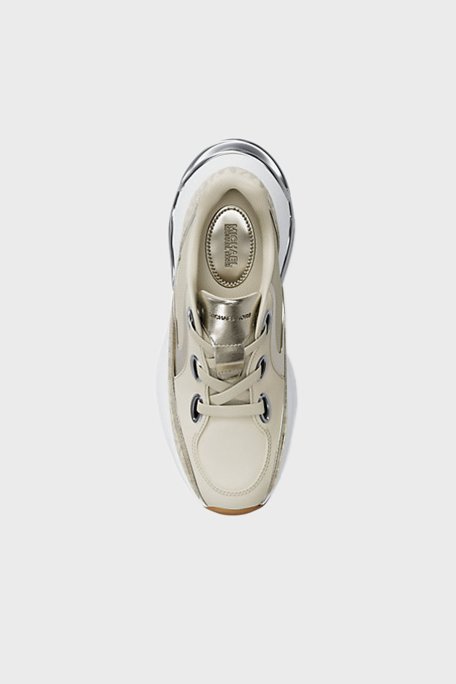 Michael Kors Deri Karışımlı Logo Detaylı Sneaker 43T5TRFS2B150 Bayan Ayakkabı 43T5TRFS2B 150 EKRU - 6