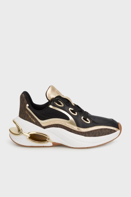 Michael Kors Deri Karışımlı Logo Detaylı Sneaker 43T5TRFS2B200 Bayan Ayakkabı 43T5TRFS2B 200 KAHVE - 1
