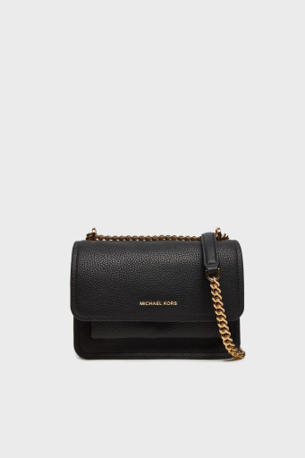 Michael Kors Deri Logolu Ayarlanabilir Zincir Askılı 32T4GC7C1T001 Bayan Çanta 32T4GC7C1T 001 SİYAH - 1