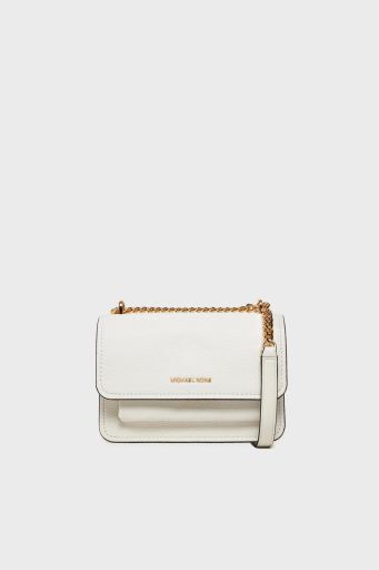 Michael Kors Deri Logolu Ayarlanabilir Zincir Askılı 32T4GC7C1T085 Bayan Çanta 32T4GC7C1T 085 BEYAZ - 5