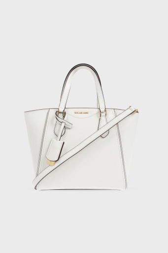 Michael Kors Deri Logolu Çıkarılabilir Askılı 32F4GTBC1L085 Bayan Çanta 32F4GTBC1L 085 BEYAZ - 1