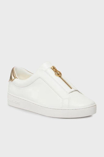 Michael Kors Deri Logolu Fermuarlı Sneaker 43R4KTFP2L740 Bayan Ayakkabı 43R4KTFP2L 740 BEYAZ - 8