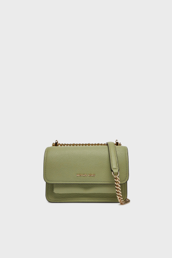 Michael Kors Deri Logolu Zincir Askılı 32T4GC7C1T334 Bayan Çanta 32T4GC7C1T 334 HAKİ - 1