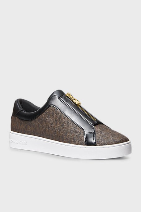 Michael Kors Fermuar Detaylı Logolu Sneaker 43R4KTFP2B200 Bayan Ayakkabı 43R4KTFP2B 200 KAHVE - 2