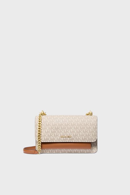 Michael Kors Logo Baskılı Ayarlanabilir Zincir Askılı 30R5GC7L3B149 Bayan Çanta 30R5GC7L3B 149 EKRU - 1