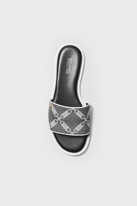 Michael Kors Logolu 40S4SYFS1Y012 Bayan Terlik 40S4SYFS1Y 012 SİYAH-BEYAZ - 3