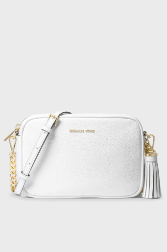 Michael Kors Logolu Ayarlanabilir Uzatma Askılı % 100 Deri Crossbodies Bayan Çanta 32F7GGNM8L 085 BEYAZ - 1