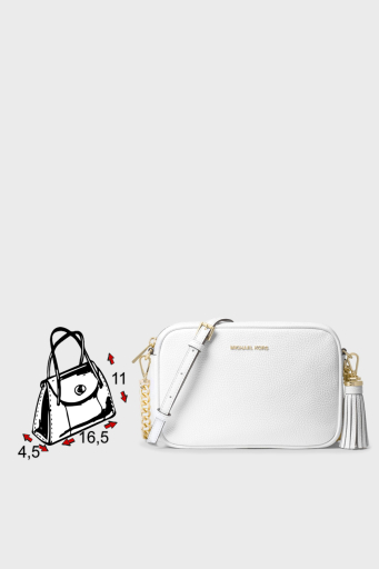 Michael Kors Logolu Ayarlanabilir Uzatma Askılı % 100 Deri Crossbodies Bayan Çanta 32F7GGNM8L 085 BEYAZ - 10