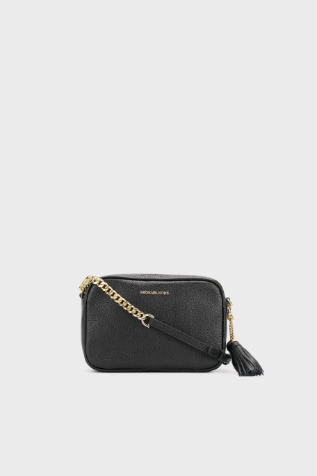 Michael Kors Logolu Ayarlanabilir Uzatma Askılı % 100 Deri Jet Set Bayan Çanta 32F7GGNM8L 001 SİYAH - 1