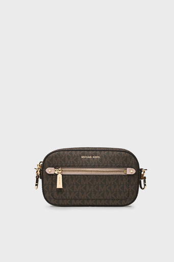 Michael Kors Logolu Ayrılabilir Ön Bölmeli Zincir Askılı Hakiki Deri Bayan Çanta 32R3GJ6C4L 266 Kahve-Pudra - 4