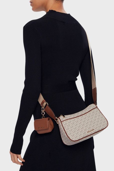 Michael Kors Logolu Çıkarılabilir Mini Cüzdanlı 32S3GJ6C8B149 Bayan Çanta 32S3GJ6C8B 149 EKRU - 2