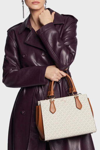 Michael Kors Logolu Çıkarılabilir Omuz Askılı Deri Bayan Çanta 30S2G6AS2B 149 KREM - 2