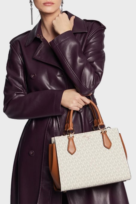 Michael Kors Logolu Çıkarılabilir Omuz Askılı Deri Bayan Çanta 30S2G6AS2B 149 KREM - 2