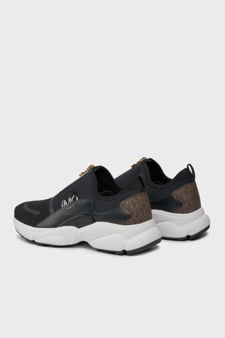 Michael Kors Logolu Fermuarlı Sneaker 43H3SMFSHD212 Bayan Ayakkabı 43H3SMFSHD 212 SİYAH-KAHVE - 4