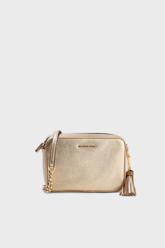 Michael Kors Logolu Hakiki Deri Çıkarılabilir Zincir Askılı 32F7MGNM6M740 Bayan Çanta 32F7MGNM6M 740 GOLD - 1